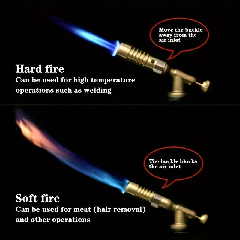 Dual-Tube Copper Flame Gun for BBQ, Welding & Soldering - Portable and Durable with Adjustable Spray Nozzle and Polybeebeenet Design for Efficient Heat Transfer.