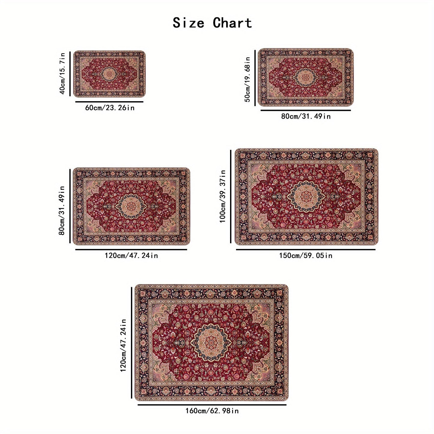 This Classic Red Pattern Printed Door Mat is perfect for any room in your home. Made from durable polyester fiber, this mat is thick at 1.1cm and features a non-slip backing for safety. Stain-resistant and machine washable, it is ideal for use in the