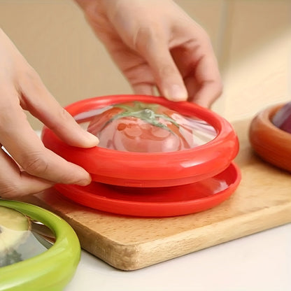 Set of 4 transparent crispers for storing fruits and vegetables - durable fridge containers with lids, great for organizing your kitchen