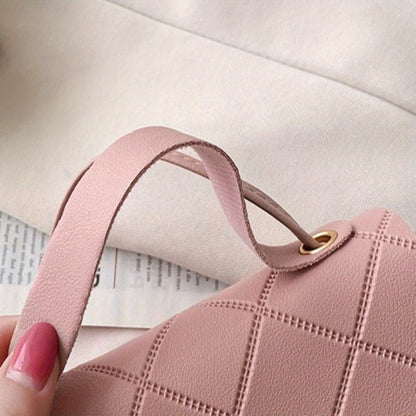 Stylish mini crossbody bag for women, with solid color, polyester lining, secure buckle closure, also available in red/black.