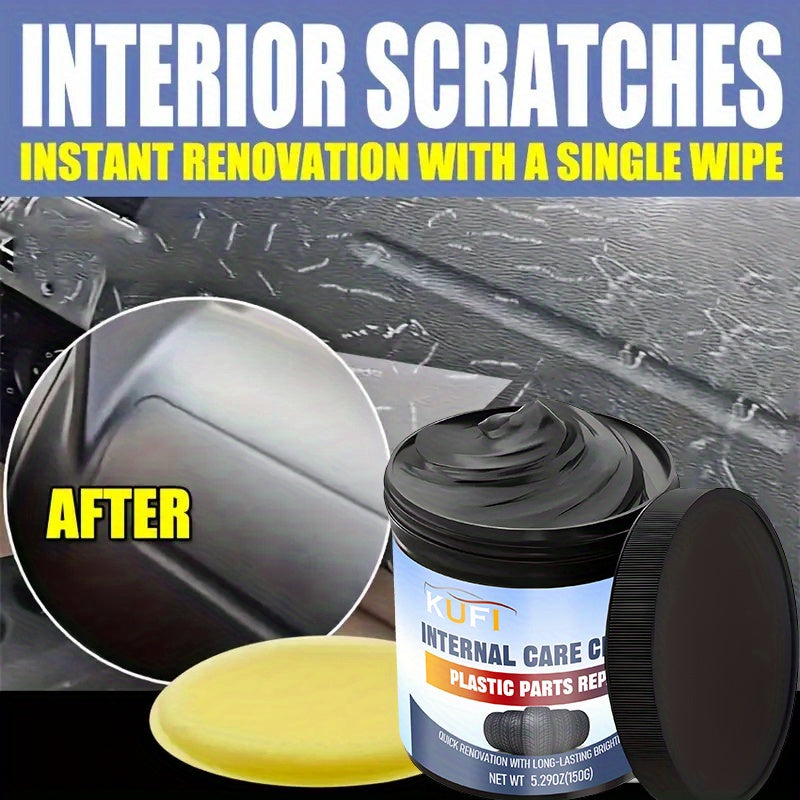 KUF Car Interior Renovation Wax - Plastic Parts Repair, Tire Protector, RV Trim Restorer, Anti-Aging Maintenance Glaze - 5.29oz