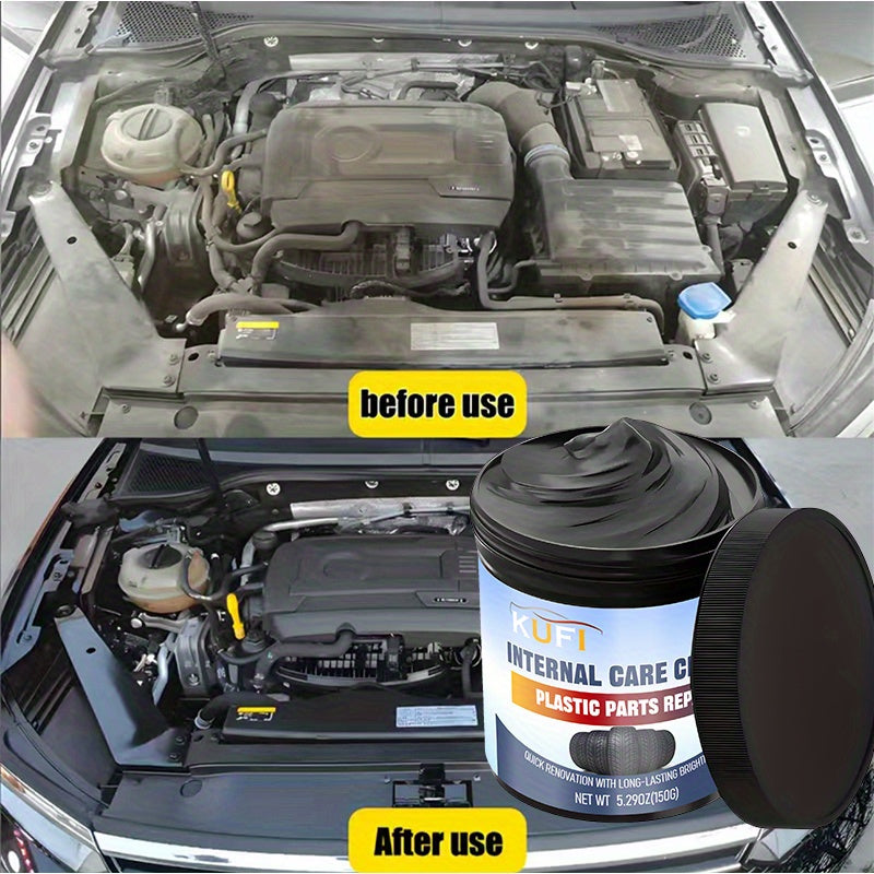 KUF Car Interior Renovation Wax - Plastic Parts Repair, Tire Protector, RV Trim Restorer, Anti-Aging Maintenance Glaze - 5.29oz