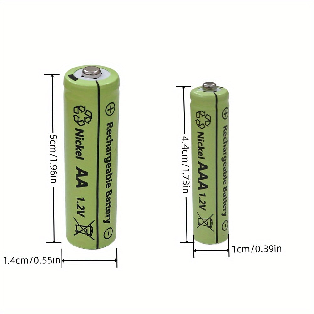 Rechargeable AA/AAA Batteries, 1.2V, High-Capacity for Digital Devices, Universal Compatibility