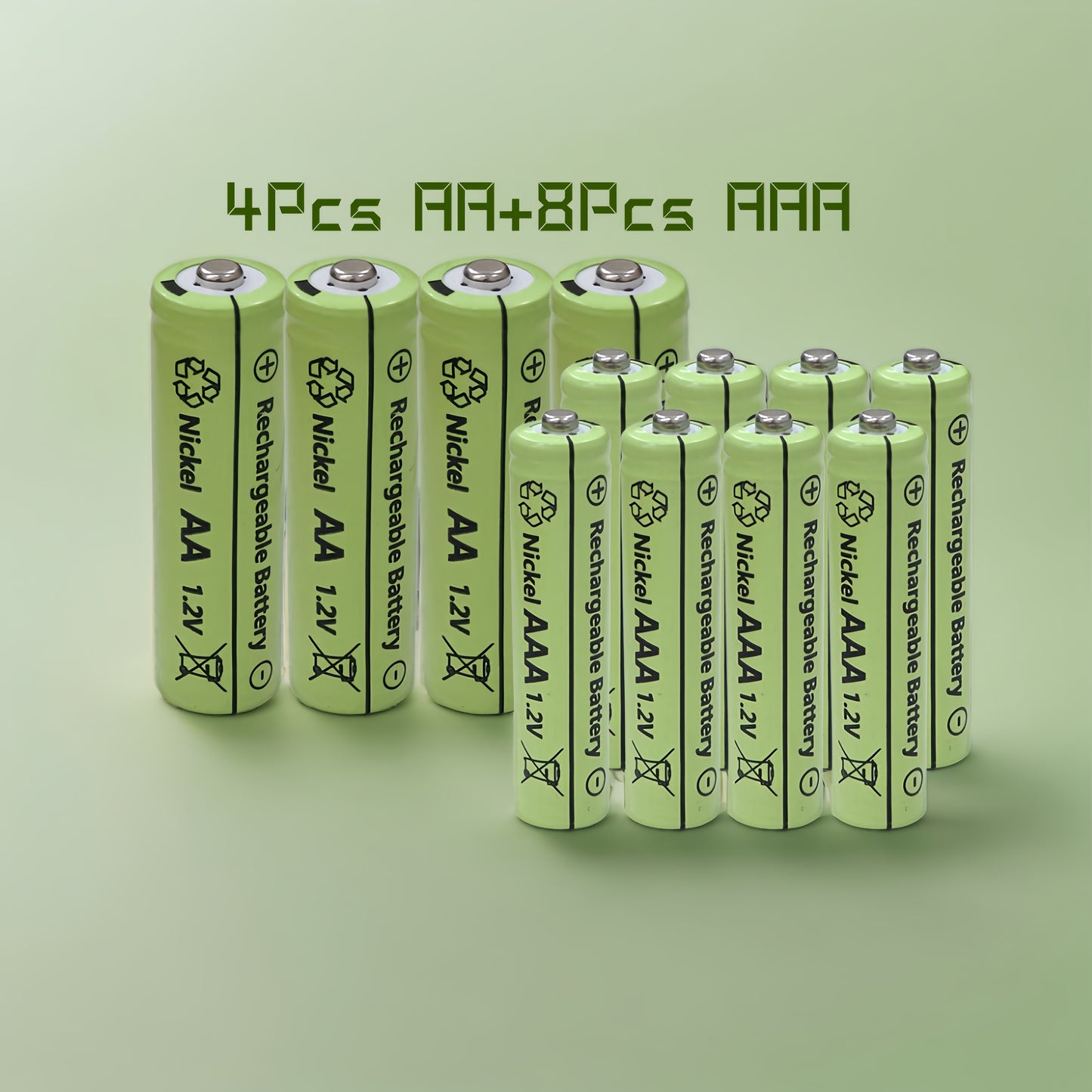 Rechargeable AA/AAA Batteries, 1.2V, High-Capacity for Digital Devices, Universal Compatibility