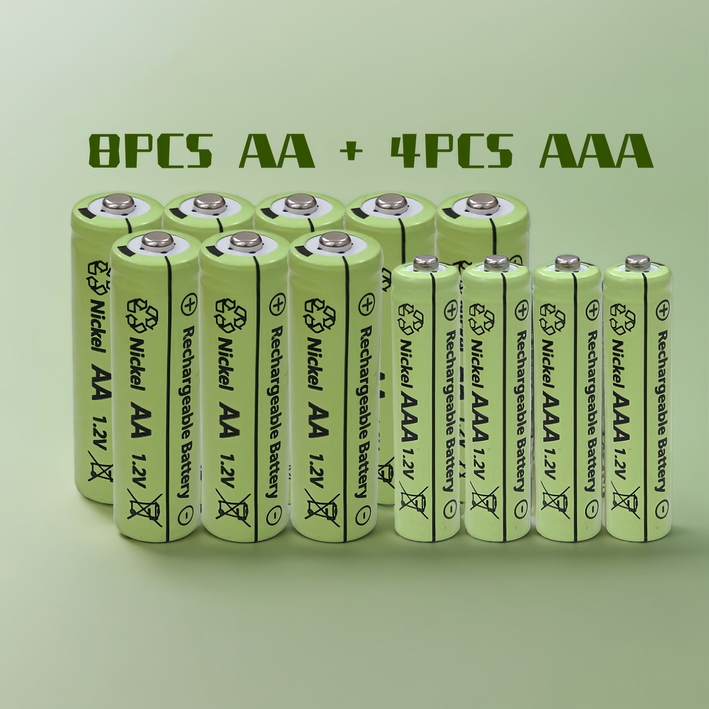 Rechargeable AA/AAA Batteries, 1.2V, High-Capacity for Digital Devices, Universal Compatibility