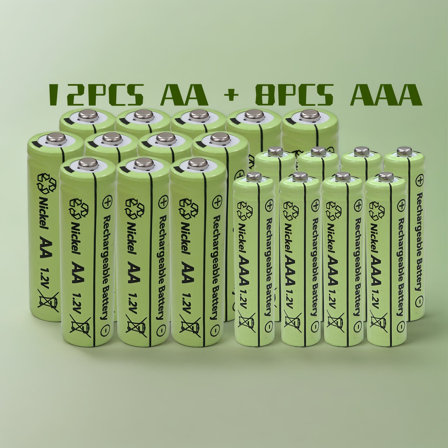 Rechargeable AA/AAA Batteries, 1.2V, High-Capacity for Digital Devices, Universal Compatibility