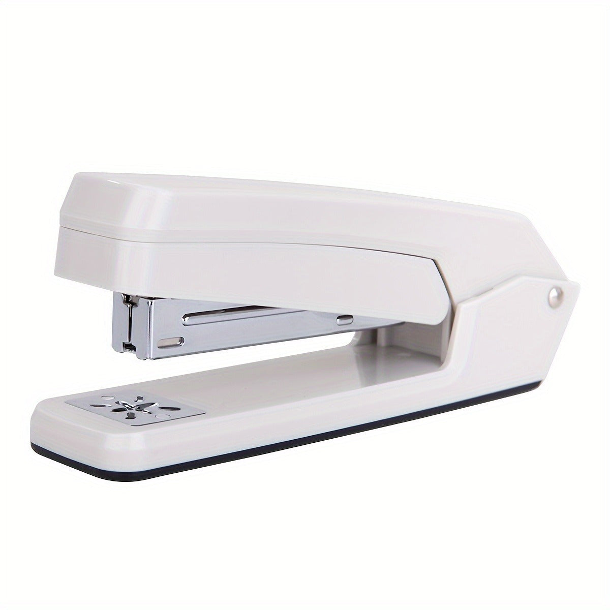 360-degree rotating stapler, manual operation, white, staples up to 25 sheets.