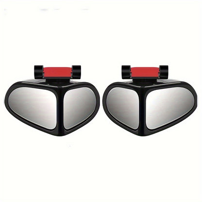 2 HD Car Blind Spot Mirrors with 360 ° adjustable view for front and back wheels