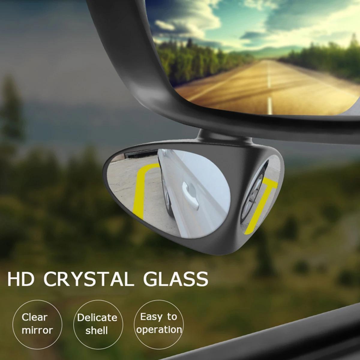 High definition blind spot mirror with 360° adjustability, wide-angle view for front and rear wheels. Ideal for trucks, SUVs, and cars.