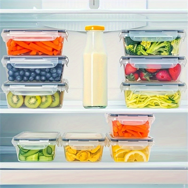 Set of kitchen storage containers with labels, marker pen, and lids. Microwave safe and airtight, perfect for meal prep and keeping food fresh.