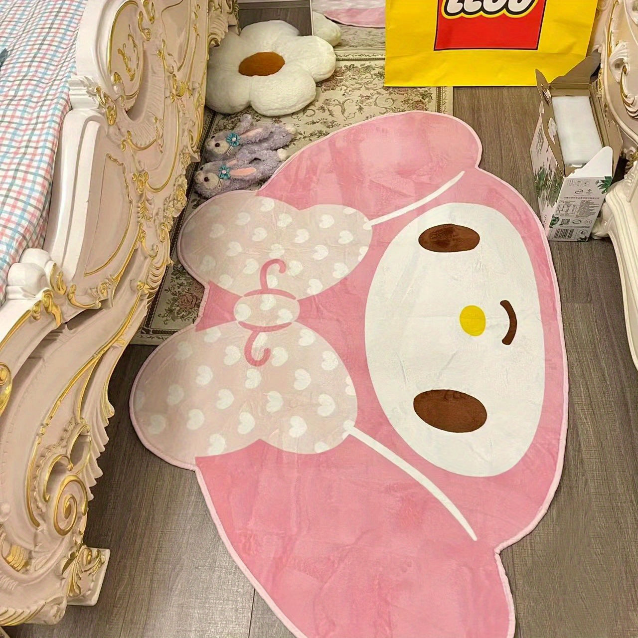 Kawaii Hello Kitty Cartoon Carpet for Girls' Room