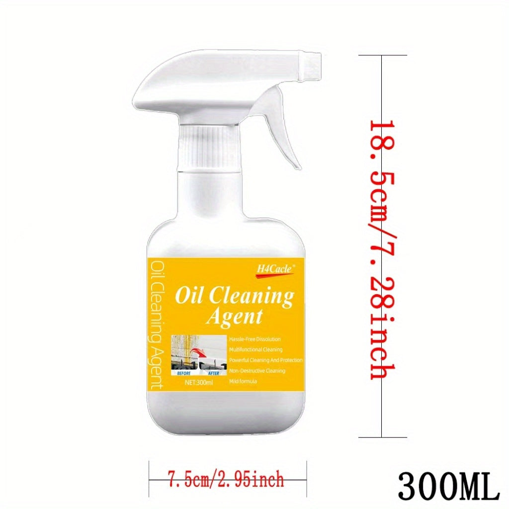 H4Cacle Heavy Duty Oil Remover Spray, Metal Surface Cleaner, 1L - Powerful Kitchen Grease and Smoke Stain Eliminator with Hydrogen Peroxide