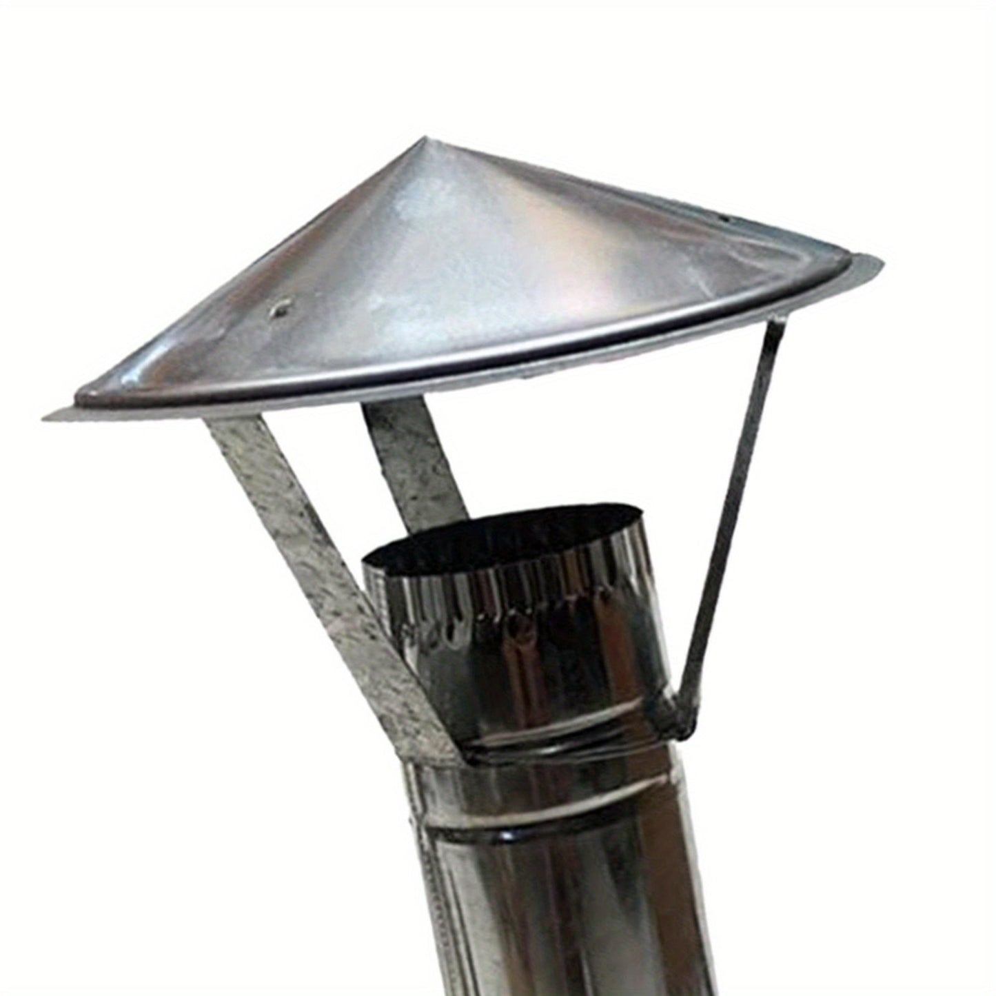 Detachable and durable polished stainless steel chimney cover for outdoor garden stove - 1 piece.