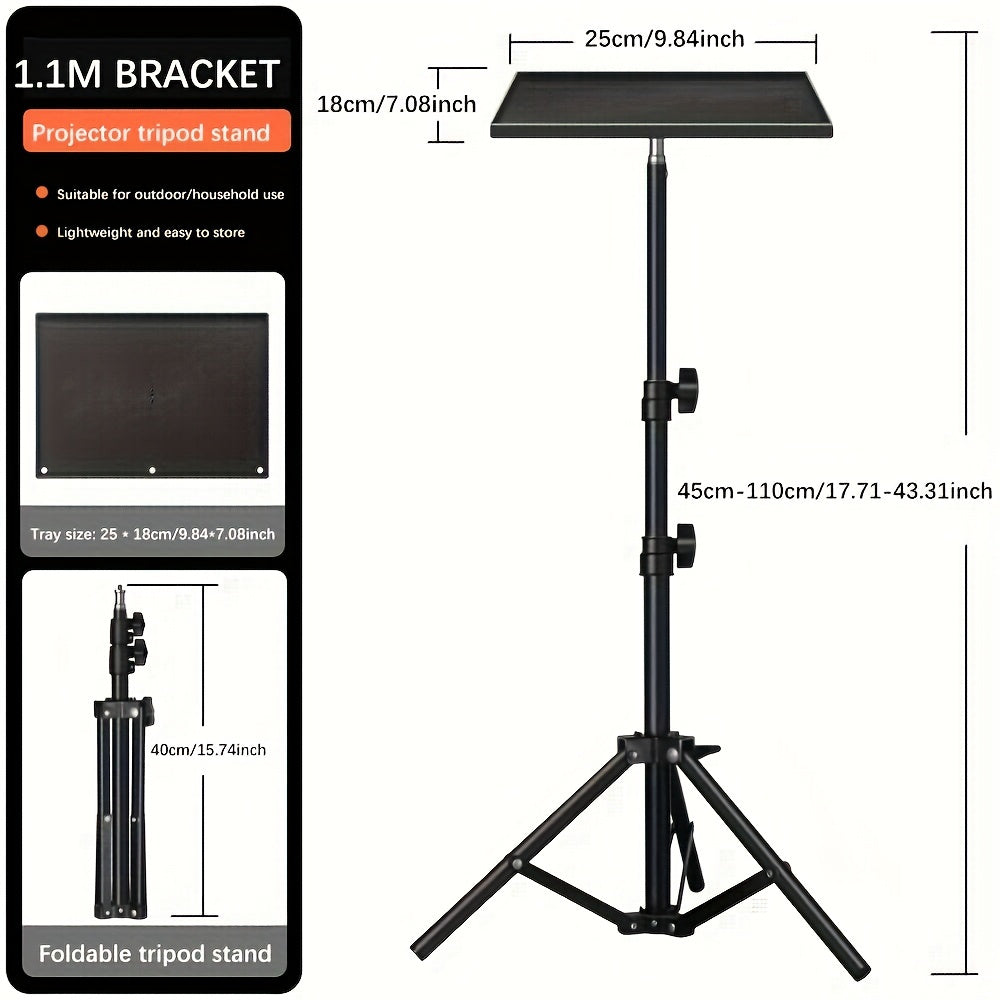 Adjustable projector stand made of durable ABS, suitable for desktop and floor use, stylish and practical.