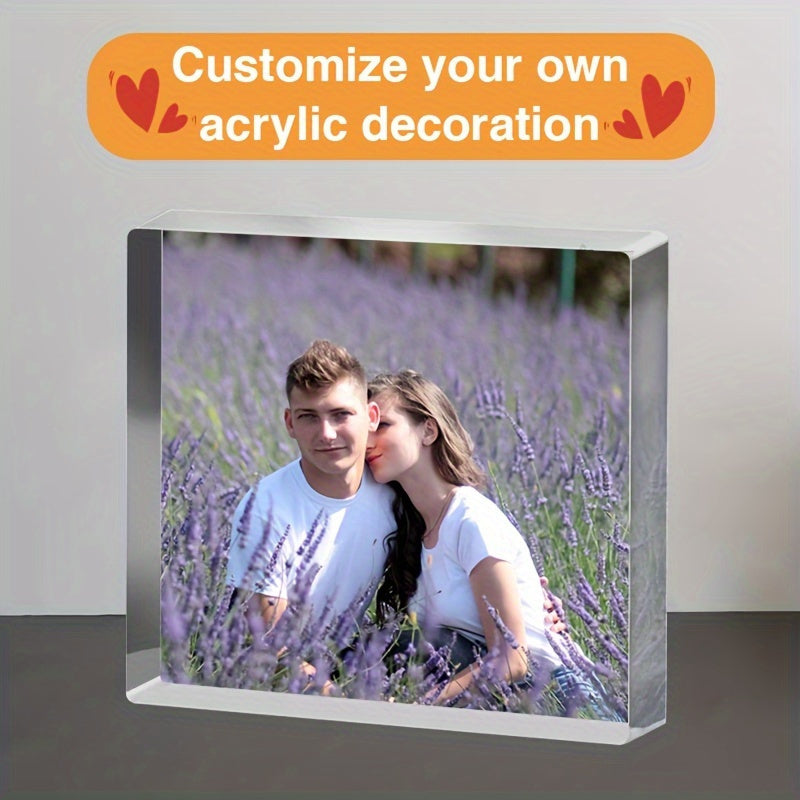 CIFbuy presents the perfect gift for couples and families with this elegant custom acrylic photo frame block. Personalize your picture display with this stylish home decor item, ideal for gifting to friends and relatives. Suitable for individuals aged 18