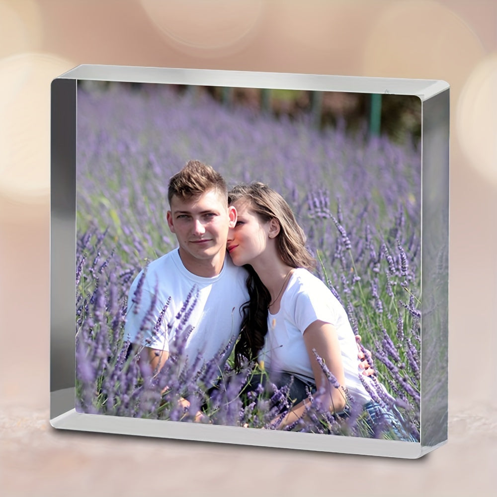 CIFbuy presents the perfect gift for couples and families with this elegant custom acrylic photo frame block. Personalize your picture display with this stylish home decor item, ideal for gifting to friends and relatives. Suitable for individuals aged 18