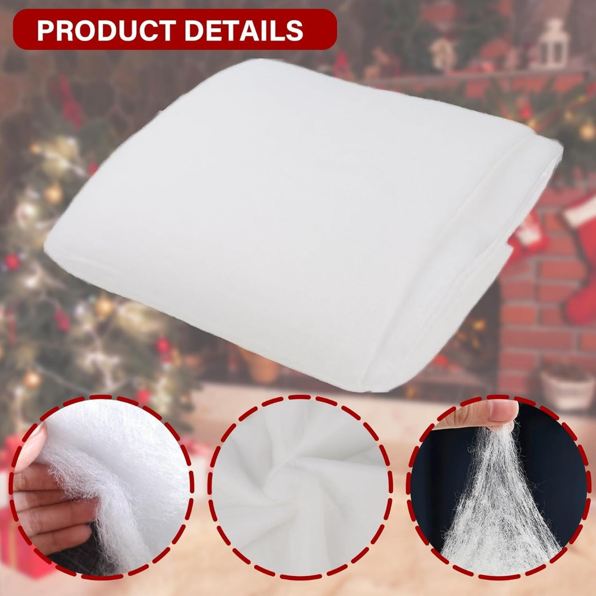 Transform your holiday decor with this versatile Christmas Faux Snow Blanket Roll in white. Use it to decorate trees, as a table runner, or on the mantel. No electricity required, made from durable polyester material.