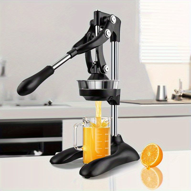 This premium stainless steel manual juicer is ideal for oranges, lemons, and more. Its easy-to-use, multi-functional design ensures fresh taste preservation. Perfect for both home and commercial use, this juicer is available in a sleek black and silvery