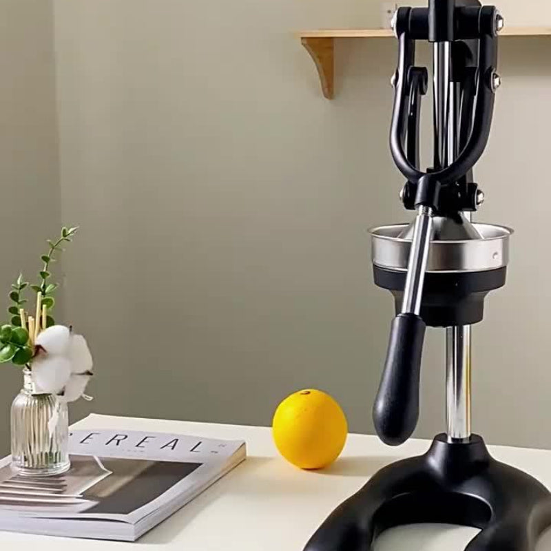 This premium stainless steel manual juicer is ideal for oranges, lemons, and more. Its easy-to-use, multi-functional design ensures fresh taste preservation. Perfect for both home and commercial use, this juicer is available in a sleek black and silvery