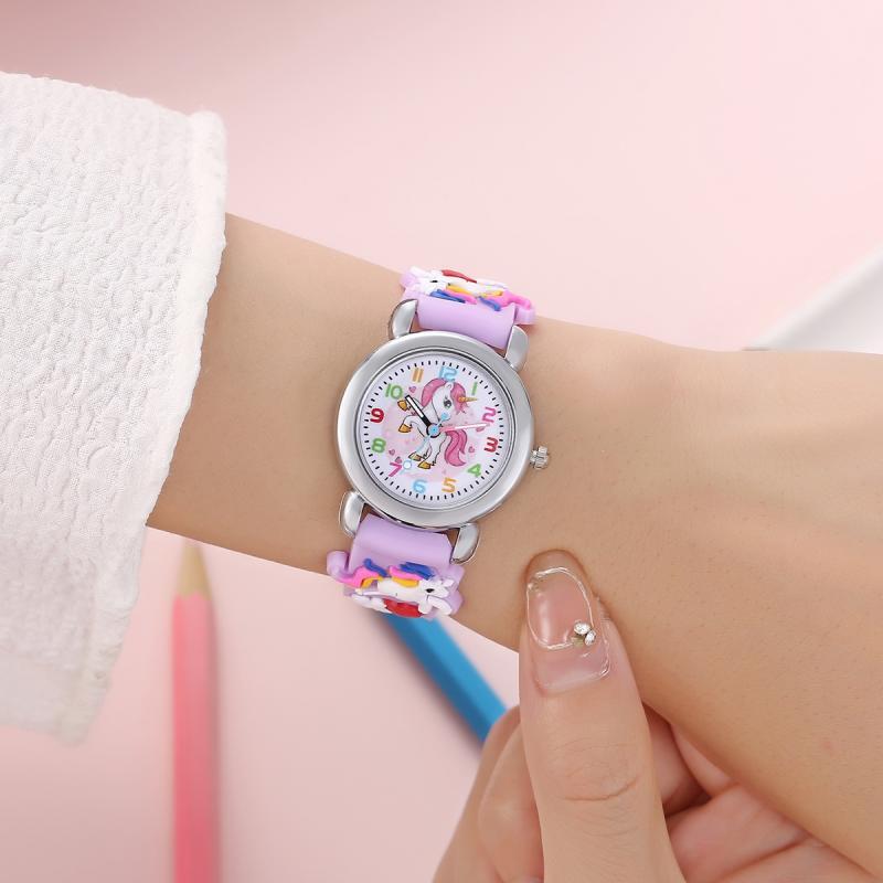 Dobroa's cute and colorful cartoon wrist watch is perfect for fashion-forward kids aged 3-14. Featuring a PVC strap, plastic case, cute round dial with quartz movement, and non-waterproof