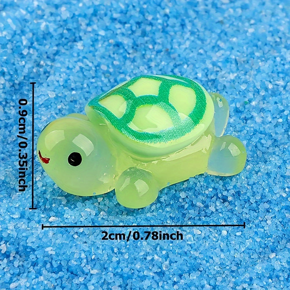 25 Glow-in-the-Dark 3D Turtle Toys - Ideal for DIY Crafts & Party Favors, Various Colors