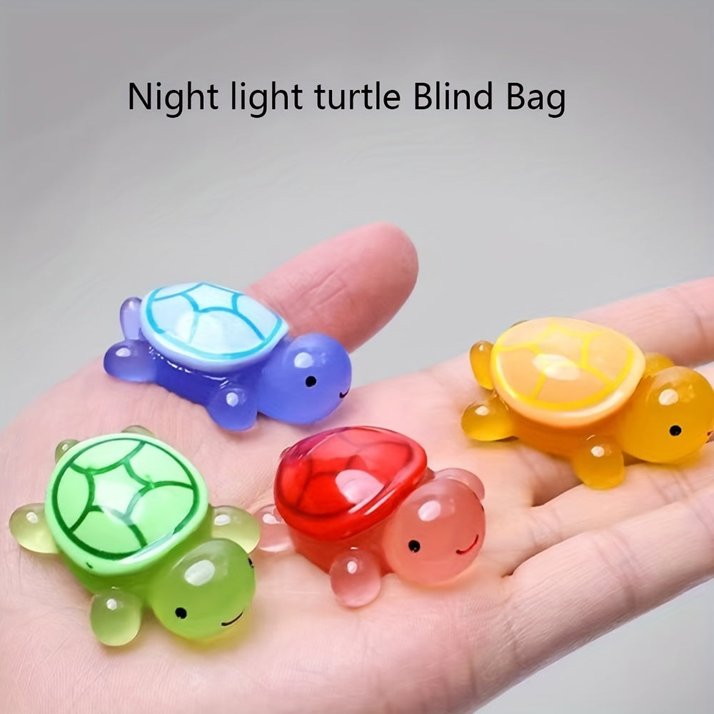 25 Glow-in-the-Dark 3D Turtle Toys - Ideal for DIY Crafts & Party Favors, Various Colors