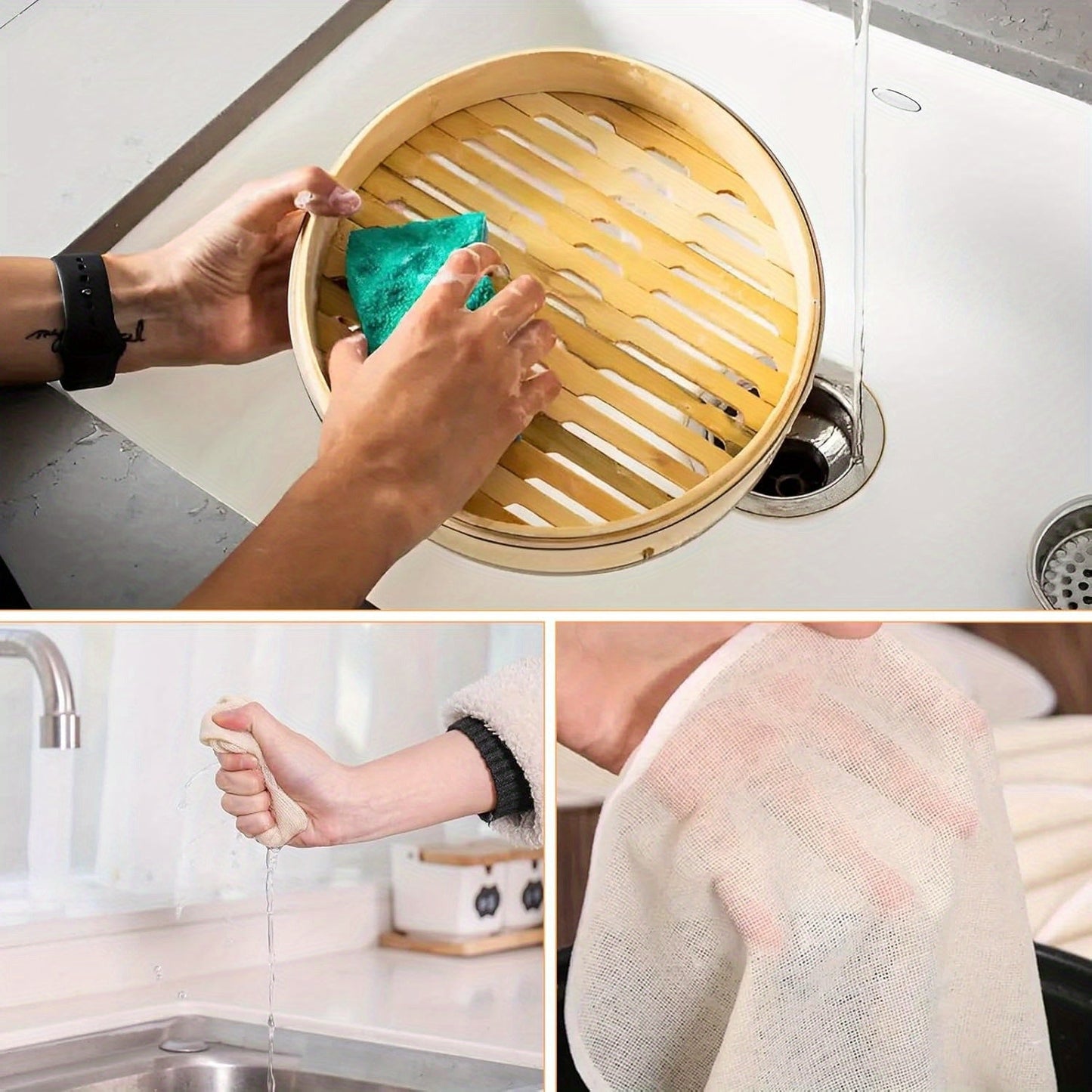 Handmade Bamboo Dumpling Steamer with a 25.4 cm Bamboo Steamer Basket, featuring 2 Cages and 1 Cover. This Lightweight Food Steamer is perfect for Steaming Dumplings, Vegetables, Fish, and Rice. Add a touch of decor to your kitchen with this Bamboo