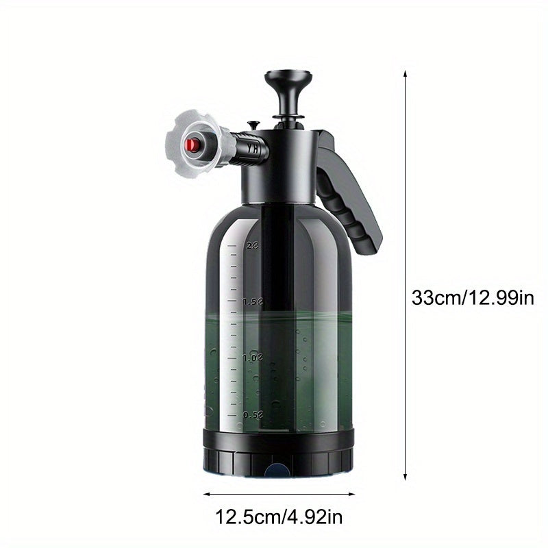 1pc ProHandheld 2L Plastic Car Wash Sprayer with Adjustable Nozzle - Multipurpose Water Spray Bottle for Automotive, Home, Garden, Outdoor Cleaning - Portable Foam Sprayer with 60° Fan