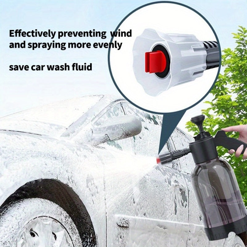 1pc ProHandheld 2L Plastic Car Wash Sprayer with Adjustable Nozzle - Multipurpose Water Spray Bottle for Automotive, Home, Garden, Outdoor Cleaning - Portable Foam Sprayer with 60° Fan