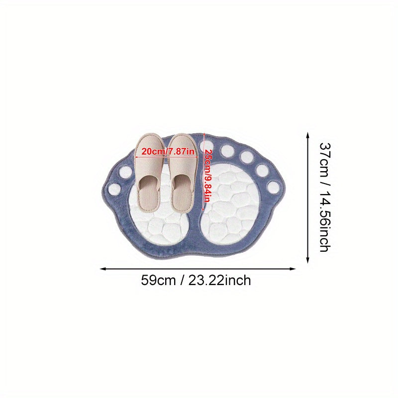 Уютный нескользящий коврик в форме камешка изготовлен из толстого полиэстера, пригодного для машинной стирки, идеально подходит для зимнего домашнего декора. Идеально подходит для использования в ванной, кухне, гостиной и спальне.