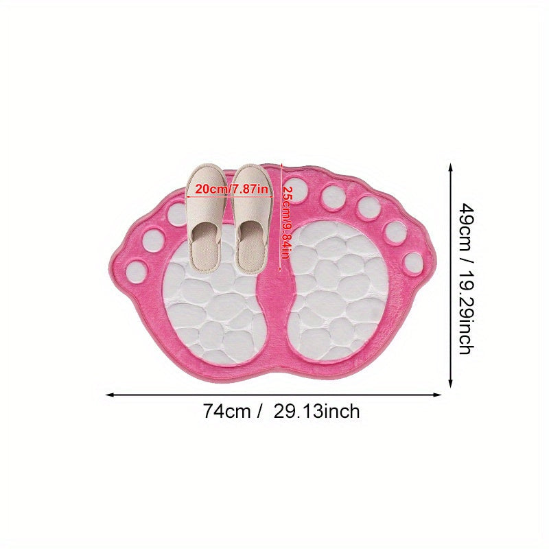 Уютный нескользящий коврик в форме камешка изготовлен из толстого полиэстера, пригодного для машинной стирки, идеально подходит для зимнего домашнего декора. Идеально подходит для использования в ванной, кухне, гостиной и спальне.