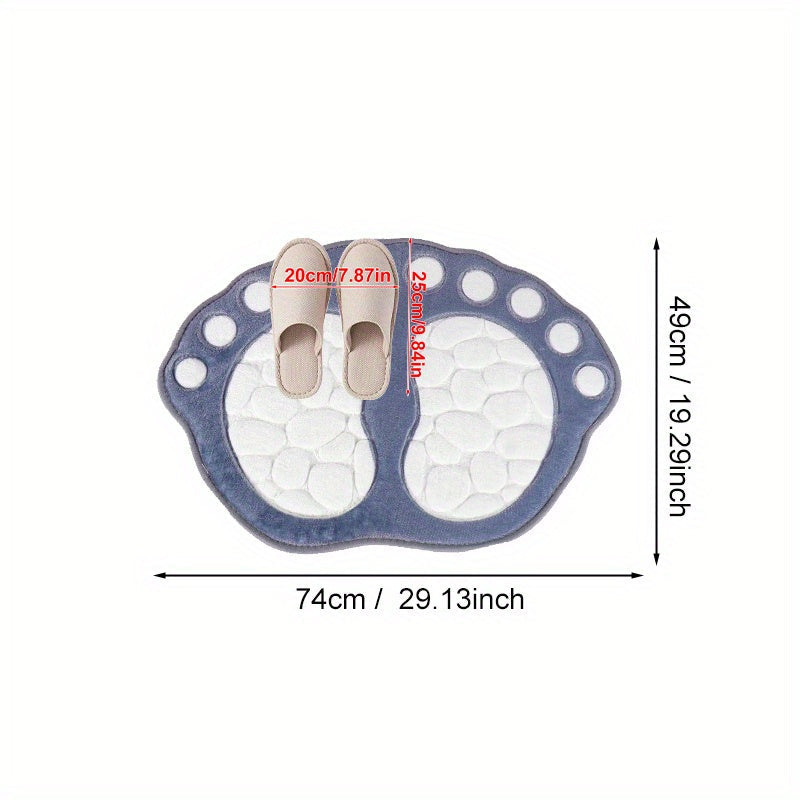 Уютный нескользящий коврик в форме камешка изготовлен из толстого полиэстера, пригодного для машинной стирки, идеально подходит для зимнего домашнего декора. Идеально подходит для использования в ванной, кухне, гостиной и спальне.