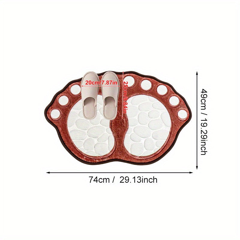 Уютный нескользящий коврик в форме камешка изготовлен из толстого полиэстера, пригодного для машинной стирки, идеально подходит для зимнего домашнего декора. Идеально подходит для использования в ванной, кухне, гостиной и спальне.