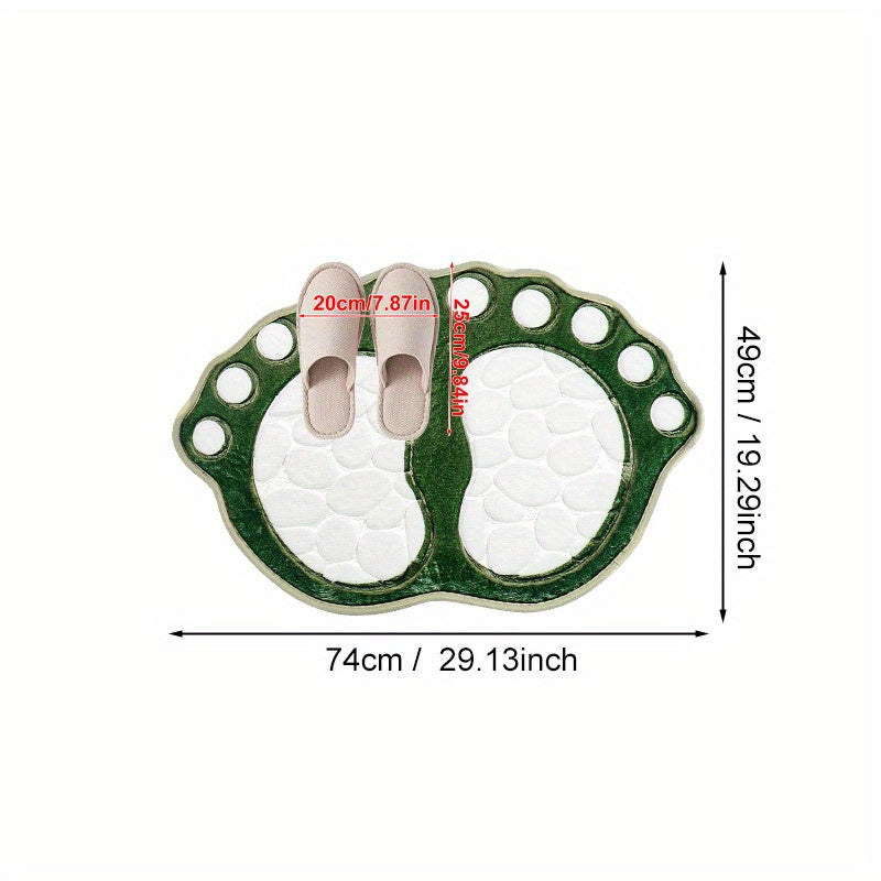 Уютный нескользящий коврик в форме камешка изготовлен из толстого полиэстера, пригодного для машинной стирки, идеально подходит для зимнего домашнего декора. Идеально подходит для использования в ванной, кухне, гостиной и спальне.
