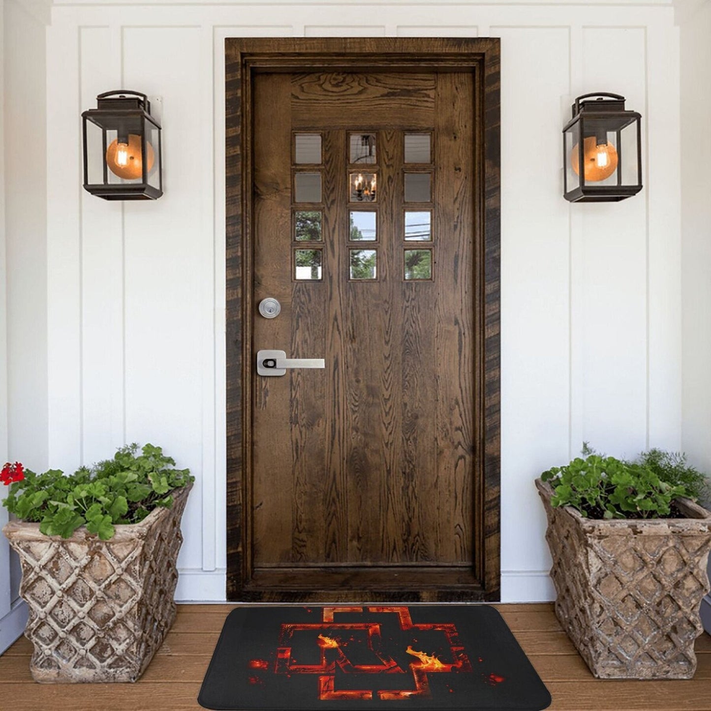 One-piece Just-in-Time Ramming Stone Doormat featuring a rectangular polyester bath mat that is lightweight and machine-made. This home decor piece is machine washable and perfect for use in the entryway, kitchen, balcony, or bathroom.