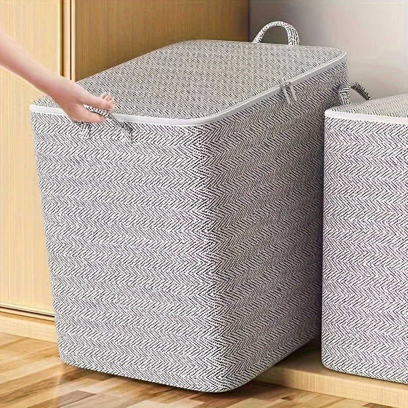 Spacious Storage Bin with Lid - Ideal for Clothing, Linens & Bedding - Great for Home Organization, Dorm Room, and Closet Storage - Sturdy, Compact Design for Convenient Under-Bed Placement