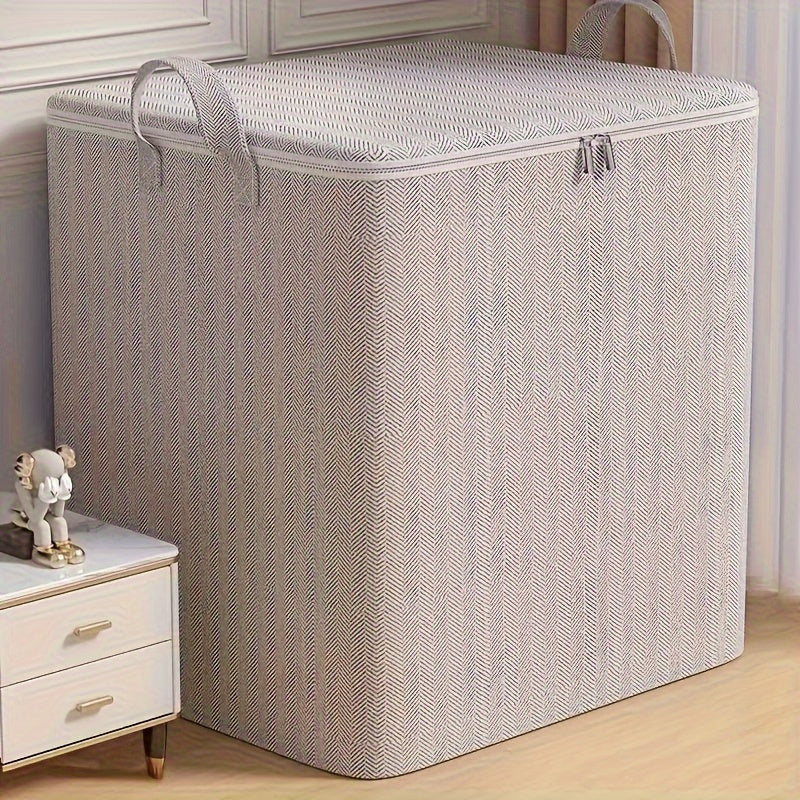 Spacious Storage Bin with Lid - Ideal for Clothing, Linens & Bedding - Great for Home Organization, Dorm Room, and Closet Storage - Sturdy, Compact Design for Convenient Under-Bed Placement