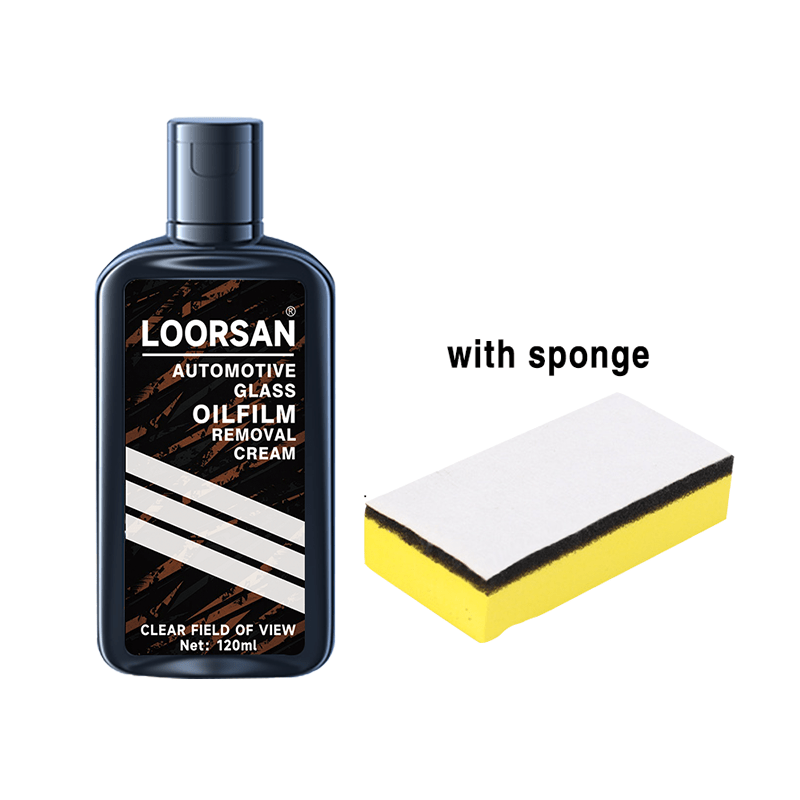 LOORSAN Automotive Glass Oil Film Remover and Polish Cream - Universal for Car and Home Glass, Enhances Safety and Polishes Plastic Materials.