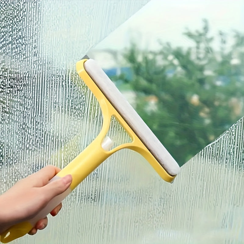 1 piece of a 3-in-1 windshield wiper that includes a scraper and sprayer. This multifunctional handheld glass scraper is perfect for spraying, washing, and scraping surfaces like windows, tiles, car windshields, mirrors, and bathroom drains.