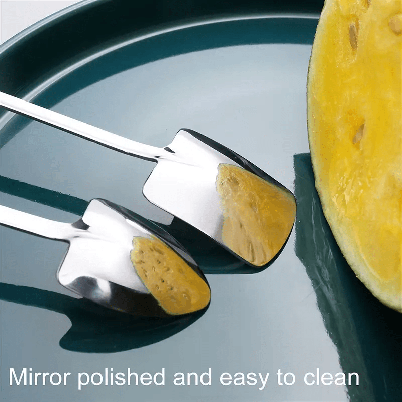 Durable and Portable 4-Piece Stainless Steel Spoon Set, Perfect for Ice Cream and Desserts, with Shovel Design - Ideal for Outdoor Camping and Travel