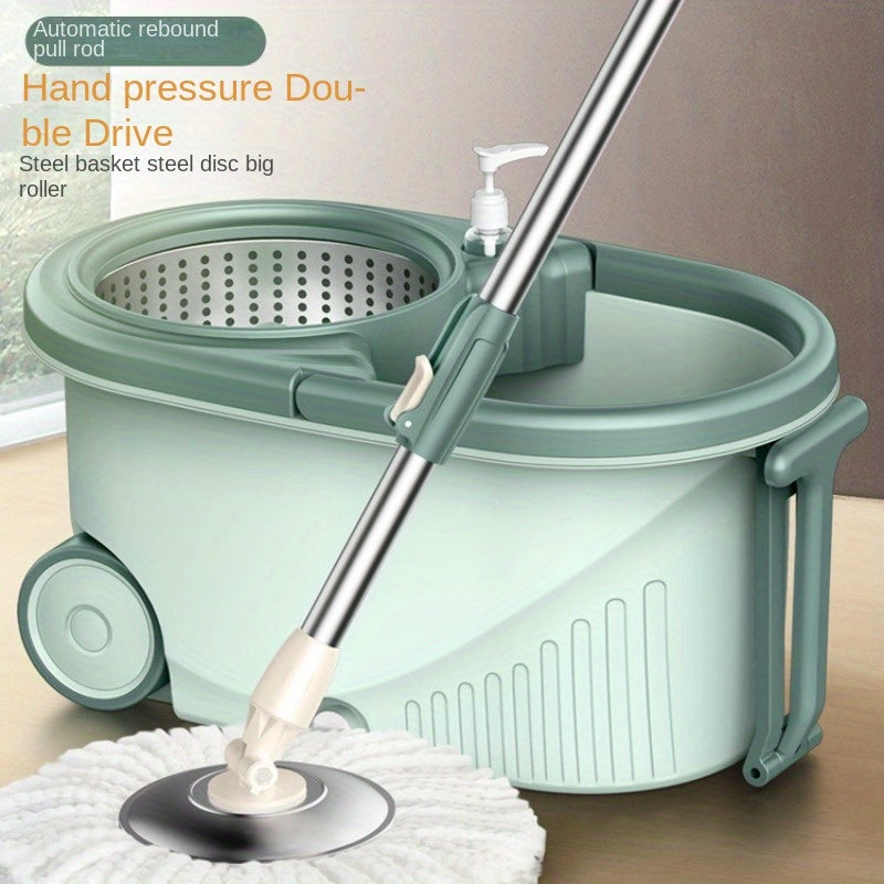 Set of Rotating Mop Buckets, Essential Home Cleaning Tool with Double Drive, Drying Hand Washing Mop for Bedroom, Kitchen, and Household Cleaning Needs.