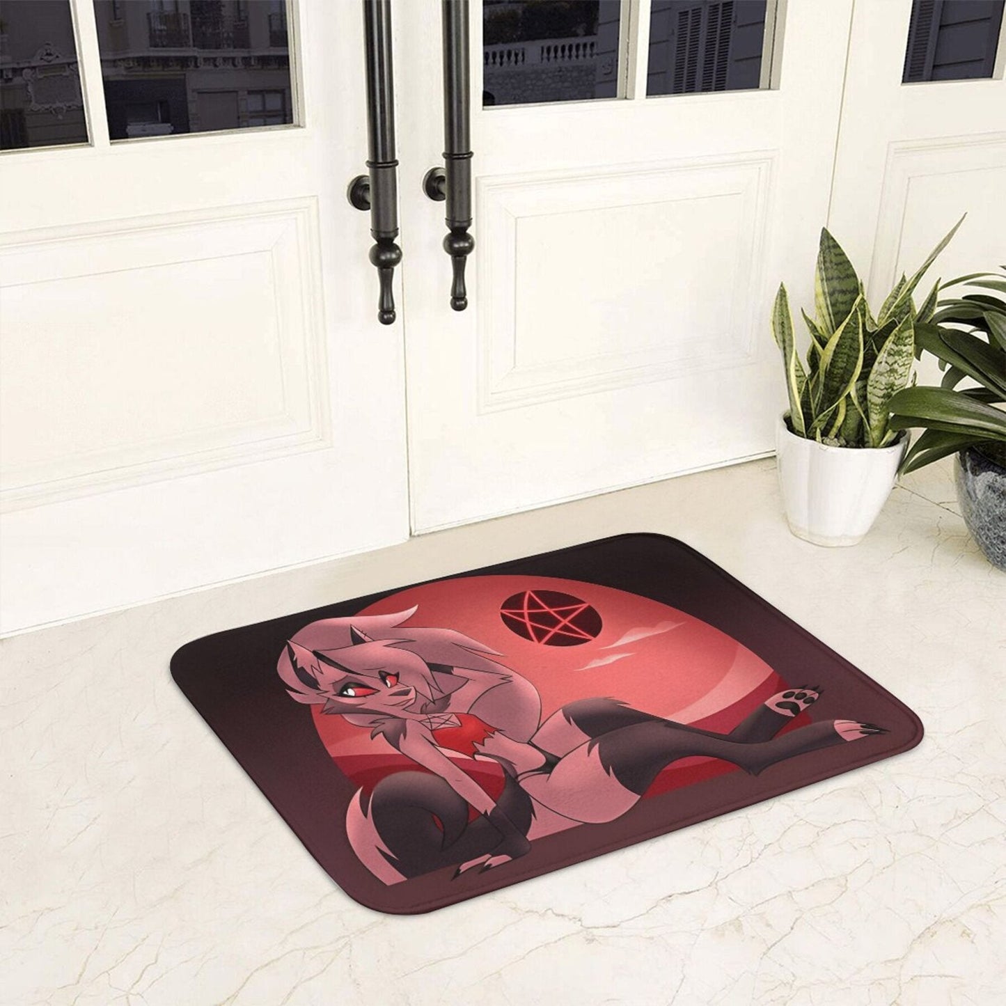 Loona V2 Anime Character Polyester Doormat - Lightweight and Machine Washable Non-Slip Rectangle Bath Mat for Indoor Use - Single Piece