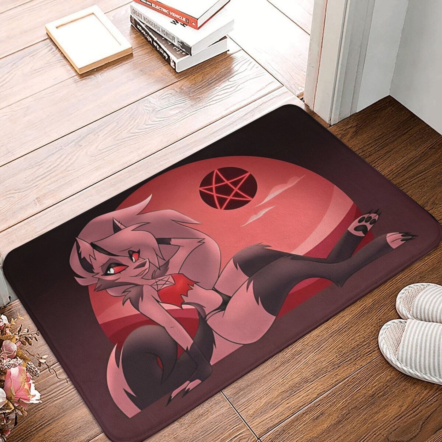 Loona V2 Anime Character Polyester Doormat - Lightweight and Machine Washable Non-Slip Rectangle Bath Mat for Indoor Use - Single Piece