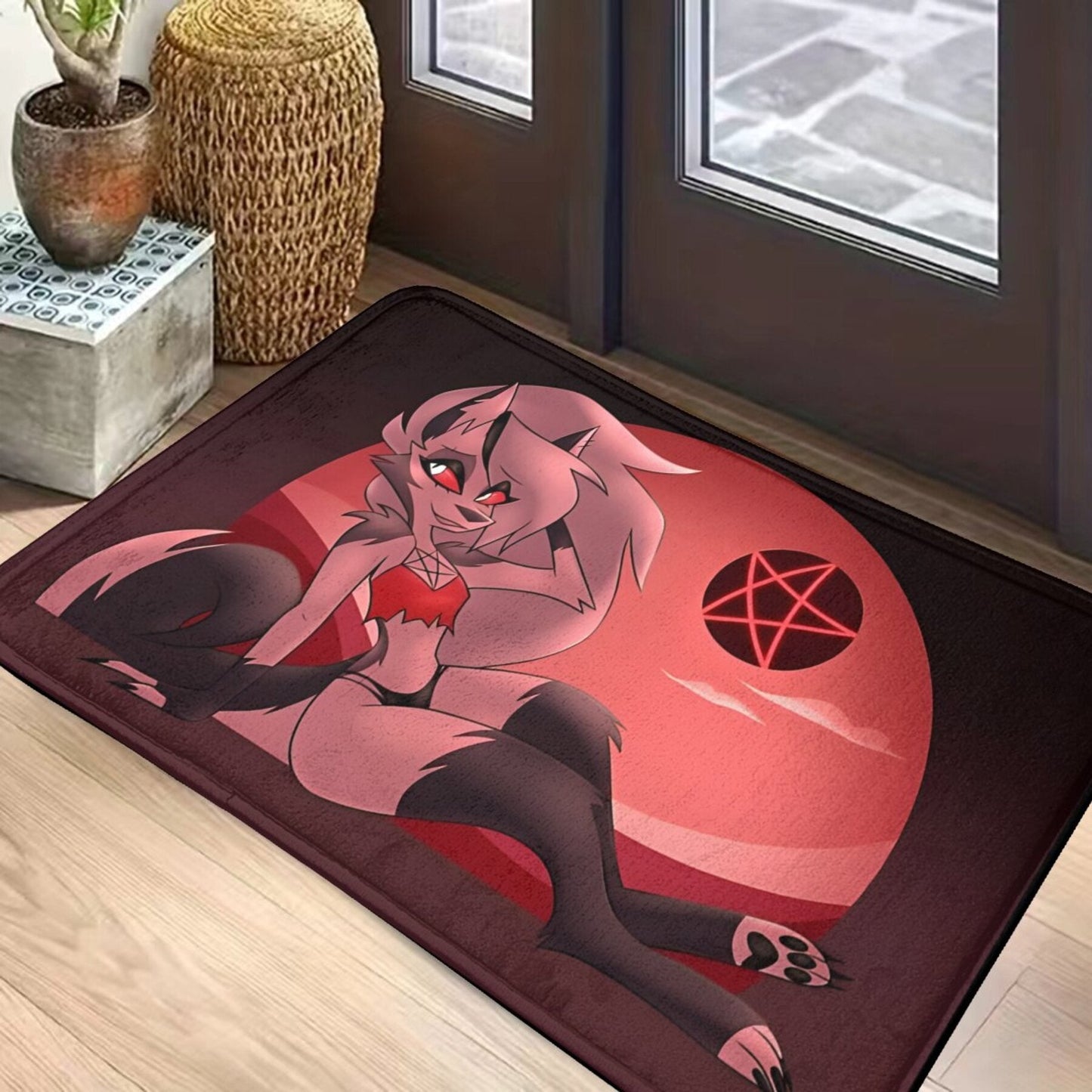 Loona V2 Anime Character Polyester Doormat - Lightweight and Machine Washable Non-Slip Rectangle Bath Mat for Indoor Use - Single Piece