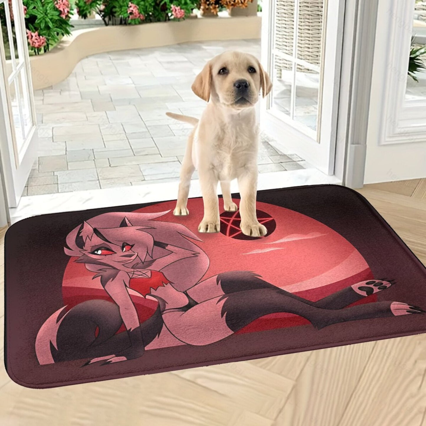 Loona V2 Anime Character Polyester Doormat - Lightweight and Machine Washable Non-Slip Rectangle Bath Mat for Indoor Use - Single Piece