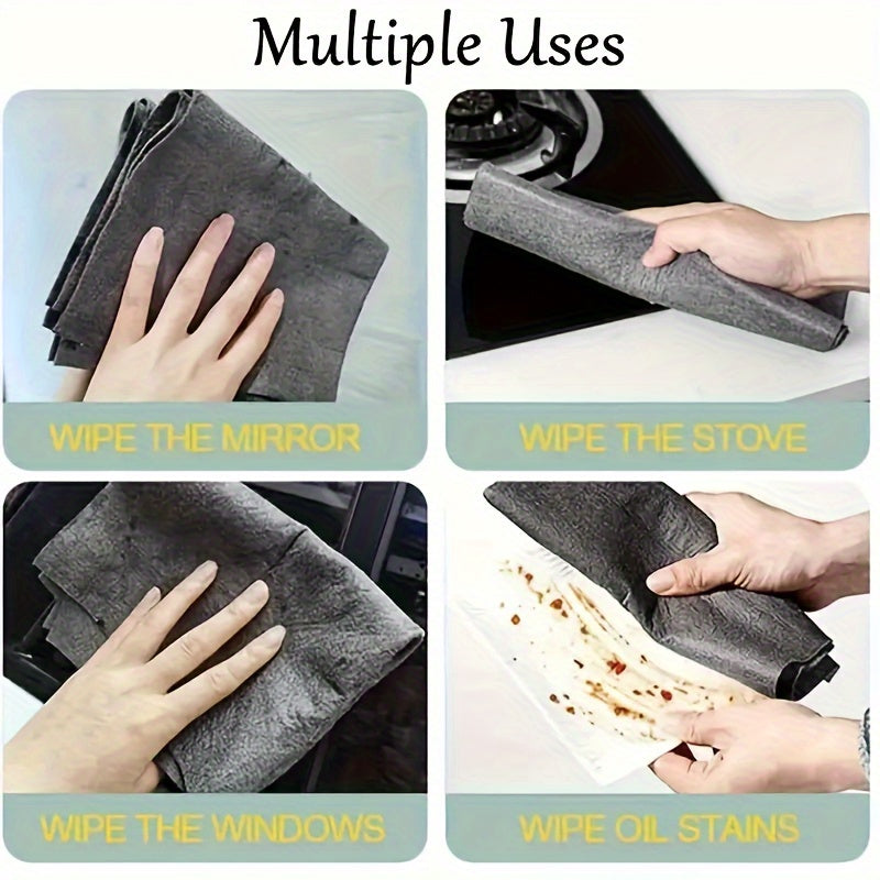 Set of 3 Polyester Cleaning Cloths, Durable and Reusable, Perfect for Household Cleaning Tasks such as Windows, Mirrors, Glass, and Car Detailing - Suitable for Kitchen and Bathroom Use