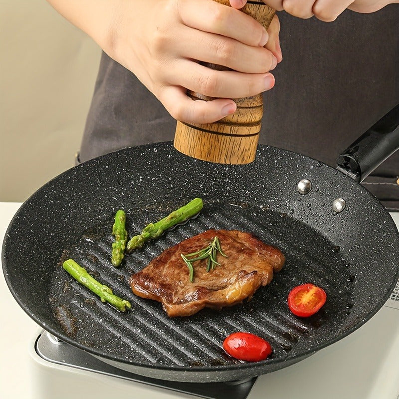 1pc Durable Pre-Seasoned Cast Iron Skillet with Non-Stick Surface - Ideal for Steak, Pancakes, Eggs, and compatible with Electric & Gas Stoves, perfect for Home & Restaurant Use.