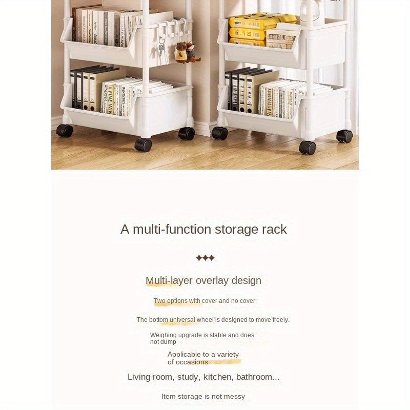 Introducing a versatile spa storage cart featuring multiple layers for organized storage, no power required, and equipped with wheels for effortless mobility. Perfect for maximizing space in various areas such as living rooms, bedrooms, dorms, as well as