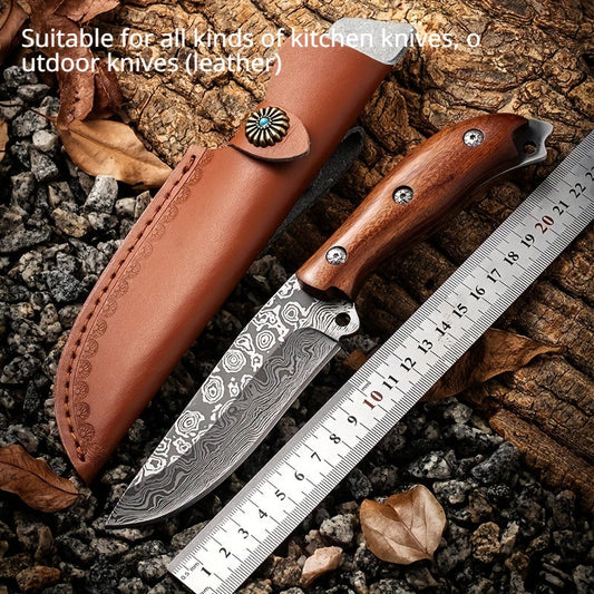 Handcrafted Leather Knife Sheath - Protect Your Chef & Outdoor Knives in Style - Premium Quality Holder with Snap Closure - Perfect for Gifting or Daily Use