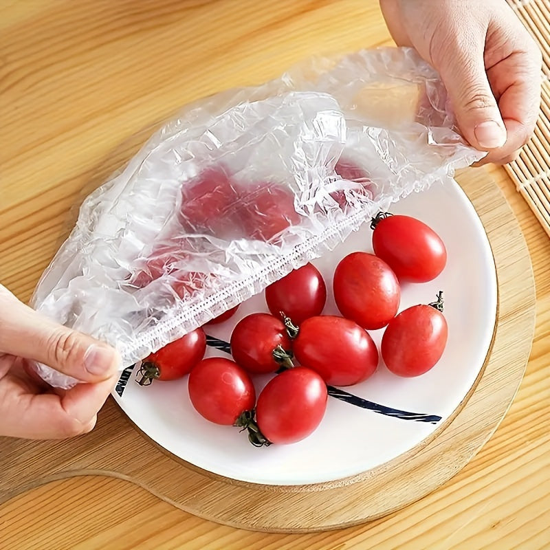 Green Plastic Wrap Storage Box with Transparent Window - Large Capacity, Elastic, and Reusable - Ideal for Kitchen Organization, Preserving Freshness, and Pantry Storage.